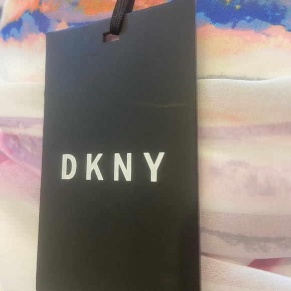 DKNY Chiffon Watercolor Dress Size 10 - Picture 5 of 6